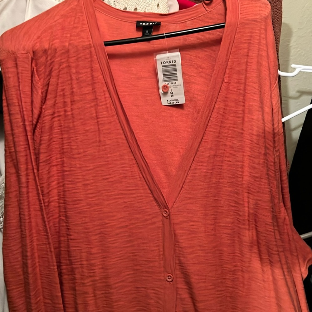 Orange boyfriend cardigan